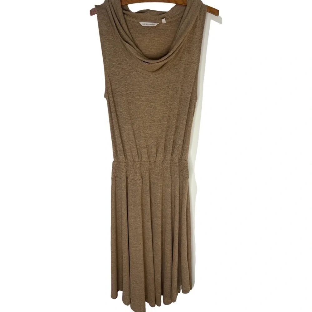 SOFT SURROUNDINGS Kerry Cowl Neck Sleeveless Knit Dress Tan Size Medium